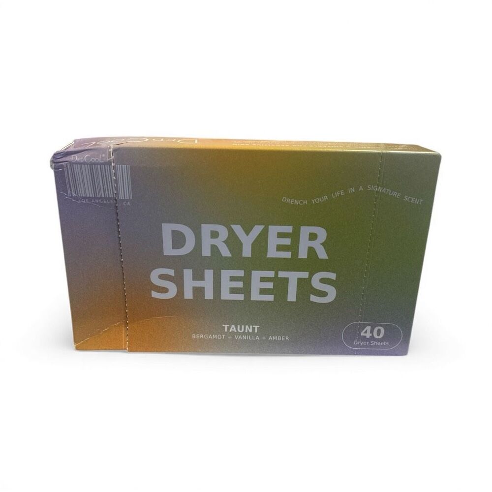 DedCool Dryer Sheets – Taunt Scent (Bergamot, Vanilla & Amber) – 40 Sheets